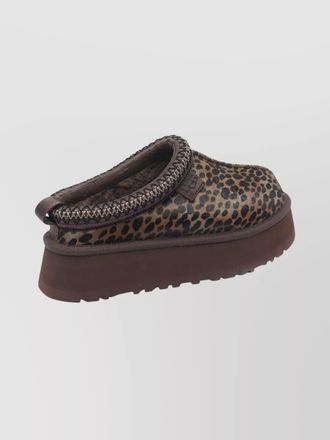 UGG animalier print round toe platform mules