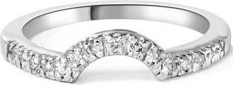 Pompeii3 1/4ct Curved Diamond Notched Wedding Ring Enhancer 14K White Gold Size Selectable