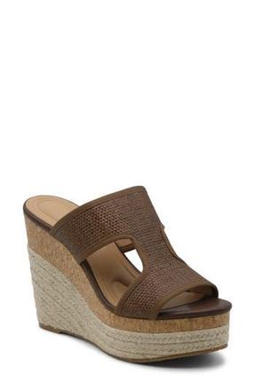 Adrienne Vittadini Casia Wedge Sandal in Dark Brown at Nordstrom Rack, Size 9.5
