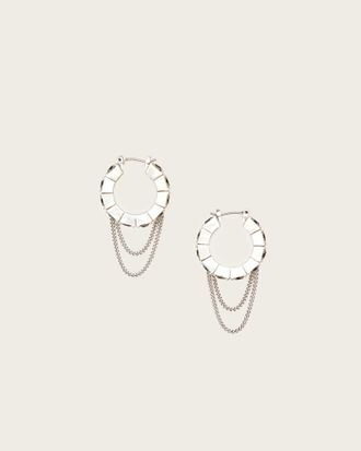 AllSaints Brass Joyce Hoop Earrings, Size: One Size