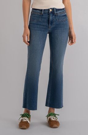 Kut from the Kloth Kelsey Raw Hem Ankle Flare Jeans in Unbreakable at Nordstrom, Size 14P