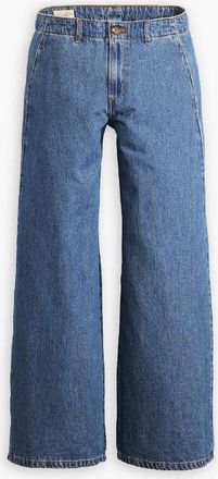 Levi's Womens Levis Big Yikes Solid Patterned Wide Leg Chinos in Big - Blue - Size 32W/31L
