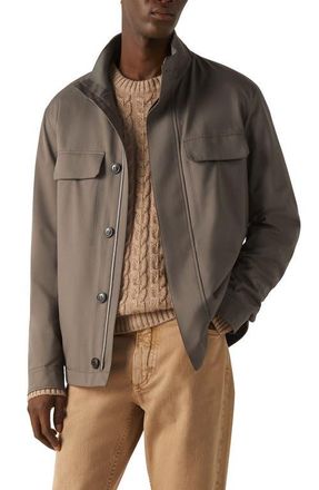 Ermenegildo Zegna Microfiber Motorin 125cc Field Jacket in Dark Taupe at Nordstrom, Size 44 Us