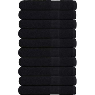vidaXL Asciugamani per Sauna 10pz Neri 80x200cm 360g/m&sup2; 100% Cotone - Vidaxl