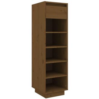 vidaXL Vidaxl - Mueble zapatero de madera maciza pino marrón miel 30x34x105 cm