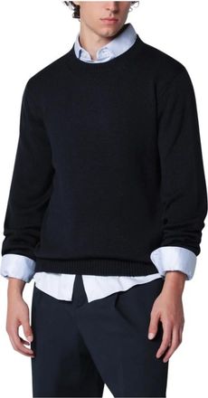 Roberto Collina Round-neck Truien - Heren - Ronde hals truien - Blauw - XL - Truien & Vesten