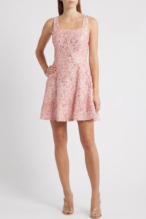 Lipsy Sequin Skater Dress in Pink at Nordstrom, Size 10 Us