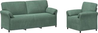 vidaXL Juego De Sof&aacute; 2 Uds. Verde Mar Terciopelo Vidaxl