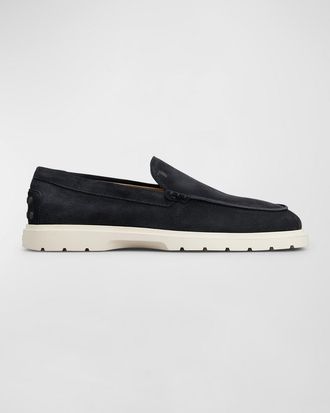 Tod's Mens Suede Penny Loafers