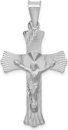 Diamond2Deal 14k White Gold Crucifix Pendant