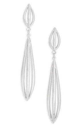 Karine Sultan Polished Elongated Oval Drop Earrings in Silver at Nordstrom Rack