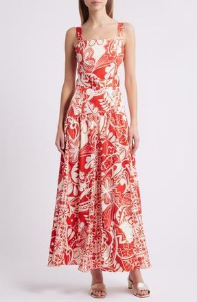 Ciebon Nenette Floral Maxi Dress in Red Multi at Nordstrom Rack, Size X-Small