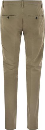 Dondup Mens Spiritissimo - Regular Chino Trousers In Light Gabardine - Sage Green Cotton - Size 35 (Waist)