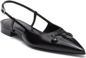 Marni Trunkaroo Pointed Toe Slingback Flat in Black at Nordstrom Rack, Size 6Us / 36Eu