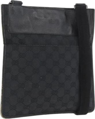 Gucci Pre-owned GG Canvas Schoudertas - Dames - Vintage Schoudertas - Zwart - ONE Size - Leer - Vintage