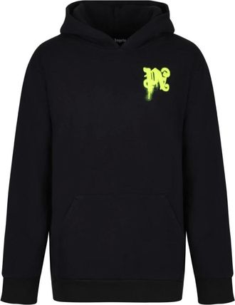 Palm Angels Hoodies & sweatvesten, Heren, Zwart, XL, Katoen, Thinking Pencil Hoodie