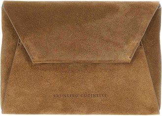 Brunello Cucinelli Monile Suede Clutch Bag