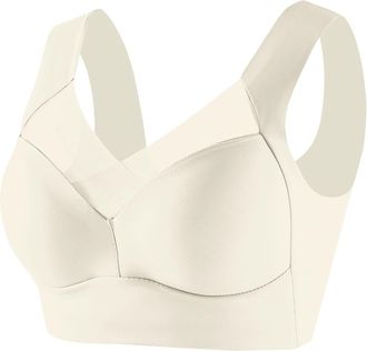 Generic Wmbra Posture Correcting Bra for Older Women UK Summer Wireless Push Up Crossover Bras Ladies Full Back Cover Plus Size Bras Breathable Everyday Comfo