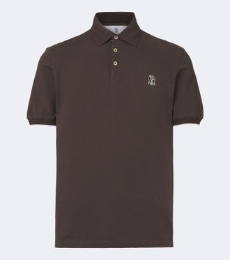 Brunello Cucinelli Logo cotton piqu&eacute; polo shirt