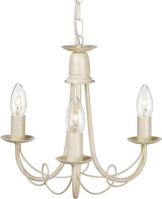 Netlighting Minster Chandelier 3 Light Ivory Gold Finish E14