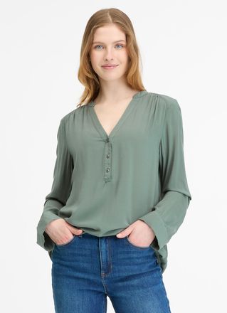 Ragwear Langarmbluse RAGWEAR FIERRA, Damen, Gr. M (38), gr&uuml;n (baltic), Web, Obermaterial: 100% Viskose, unifarben, regular fit Po-bedeckend, V-Ausschnitt, Blu