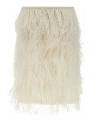The Attico Ostrich Feather Skirt