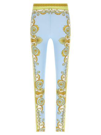Versace Light Blue Printed Leggings