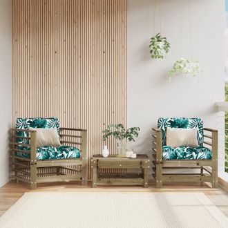 vidaXL Sillones De Jard&iacute;n 2 Unidades Madera Impregnada De Pino Vidaxl
