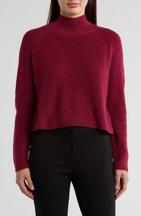 Eileen Fisher Boxy Turtleneck Wool Sweater in Roseberry at Nordstrom Rack, Size X-Large