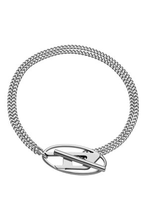 Diesel Stainless Steel Chain Bracelet - Bracelets - Unisex - Silver