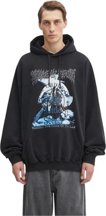 VETEMENTS Hoodies & sweatvesten, Heren, Zwart, M, Katoen, Filthy Secret Oversized Hoodie