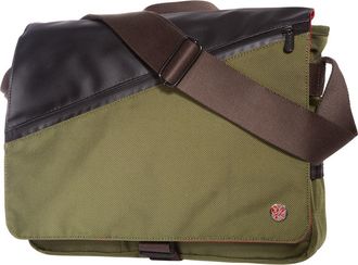 Giorgio Martello Milano Grand Army Medium Messenger Bag with Back Zipper in Olive at Nordstrom