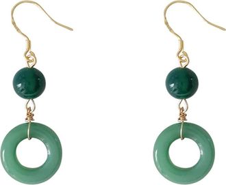 Generic 925 Silver Earrings Green Dangle For Women Earring Studs (Green, One Size)