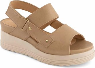 Andrea Womens Sling-Back Comfort Sandals In Beige