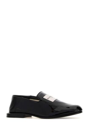 Givenchy Womens Black Leather Label Loafers Mocassini