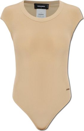 Dsquared2 Body met logo-applicatie - Dames - Bodies - Beige - XS - Tops