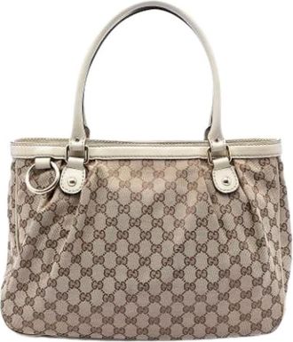 Gucci Pre-owned Handbags, female, Beige, Size: ONE SIZE Pre-owned Sukey Tote Bag