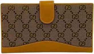 Gucci Pre-owned Wallets, female, Beige, Size: ONE SIZE Pre-owned Canvas Wallet