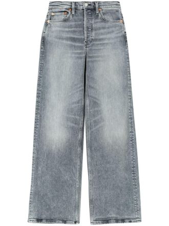 Re/Done Jeans met logopatch - Grijs