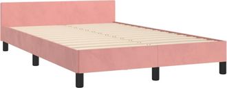 vidaXL Estructura De Cama Sin Colch&oacute;n Terciopelo Rosa 120x190 Cm Vidaxl