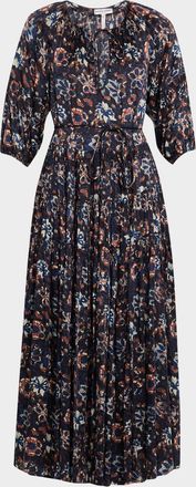 Apiece Apart Santa Cecilia Tiered Viscose Sateen Maxi Dress