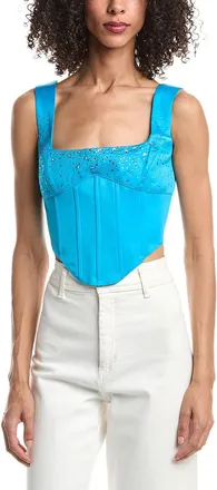 Guizio Guizio Satin Beaded Lace-Up Bustier