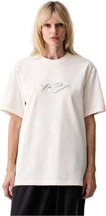 Yohji Yamamoto Camiseta Logo LS - Tops - Mujer - Beige - 2XS