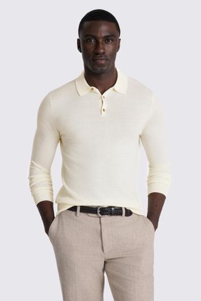 Moss Off-White Merino Polo Shirt