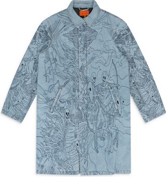 Who Decides War by Ev Bravado BLUE FOUR HORSEMEN TRENCH COAT