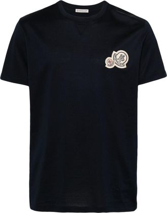 Moncler appliqué-logo cotton T-shirt - men - Cotton - M - Blue