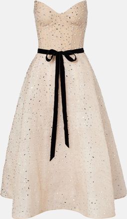 Monique Lhuillier Belted embellished cocktail dress