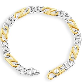 Pompeii3 Mens Figaro with Mariner Link 14k Gold (21gram) or Platinum (33gram) Bracelet 8.5