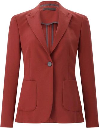 Windsor Jassen, Dames, Rood, L, Leer, Enkelrijige Blazer