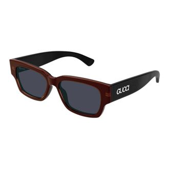 Gucci Rechthoekige zonnebril - Heren - Zonnebrillen - Zwart - 54 MM - Accessoires
